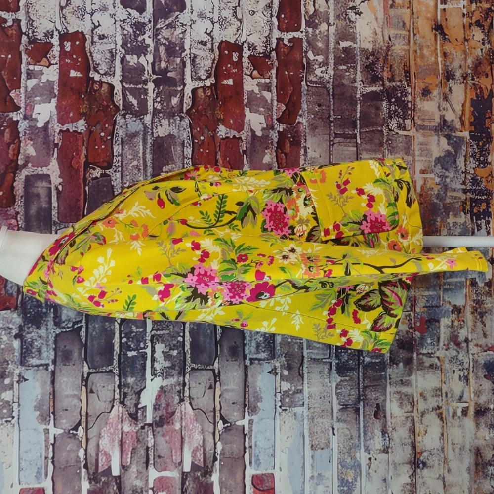 Isaac Mizrahi Floral Print Cotton Knit Jacket - Picture 4 of 9